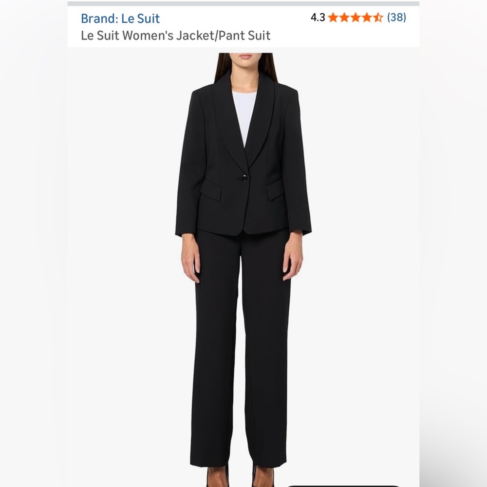 Le Suit Women's Elegant Black Pantsuit